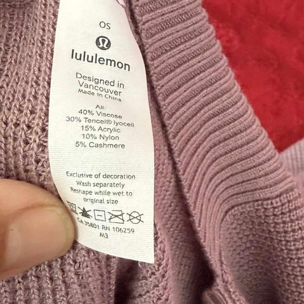 Lululemon Forward Flow Cape Womens Poncho Sweater Top One Size Vintage Mauve - Picture 7 of 7